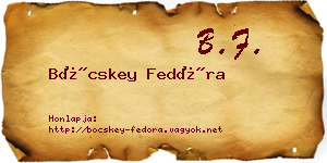 Böcskey Fedóra névjegykártya